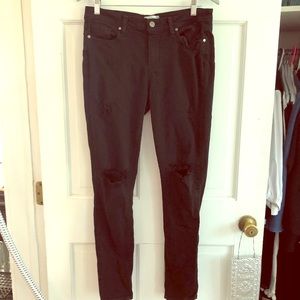 Paige Black Distressed Skinny Jeans